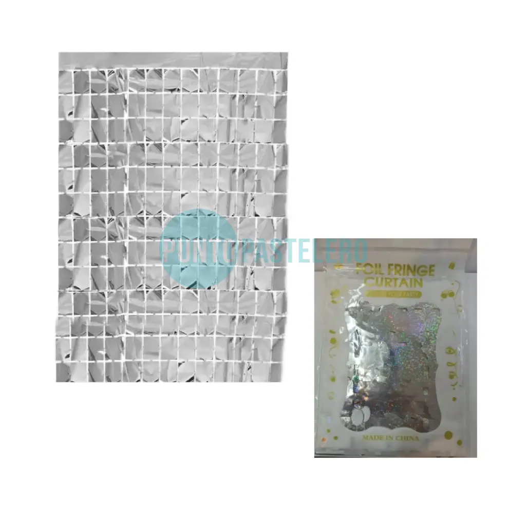 CORTINA METALIZADA BRICK WALL GRANDE PLATA LASER (1 X 2 MT.)