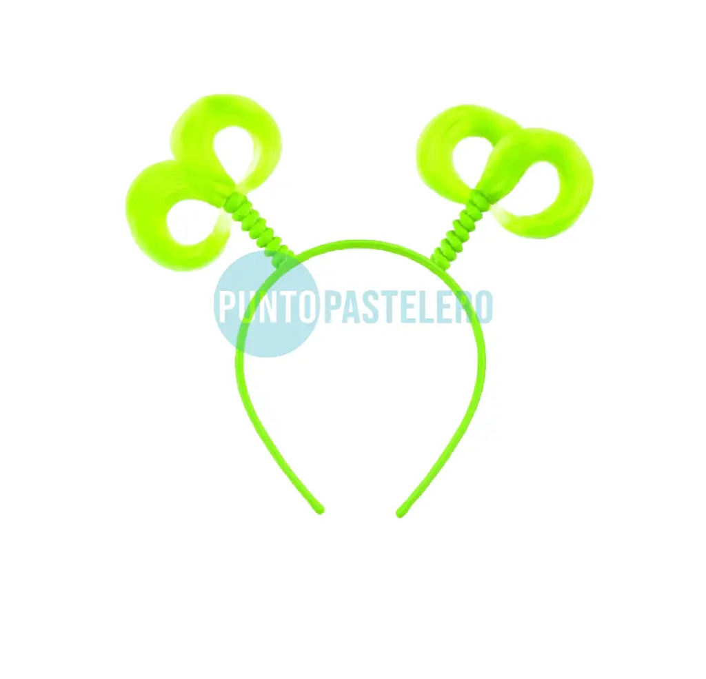 VINCHA ANTENA CON MECHONES VERDE FLUO