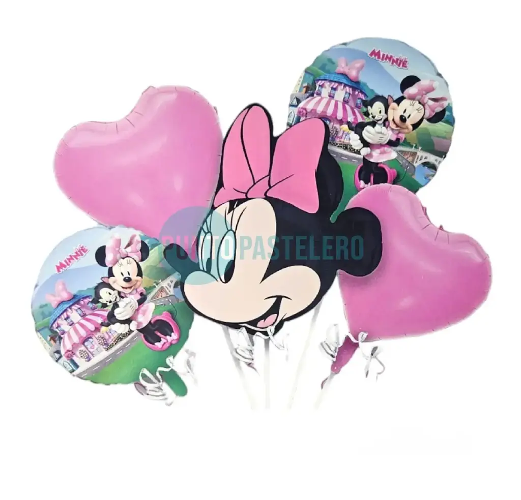 SET DE GLOBOS MINNIE (5 PIEZAS)