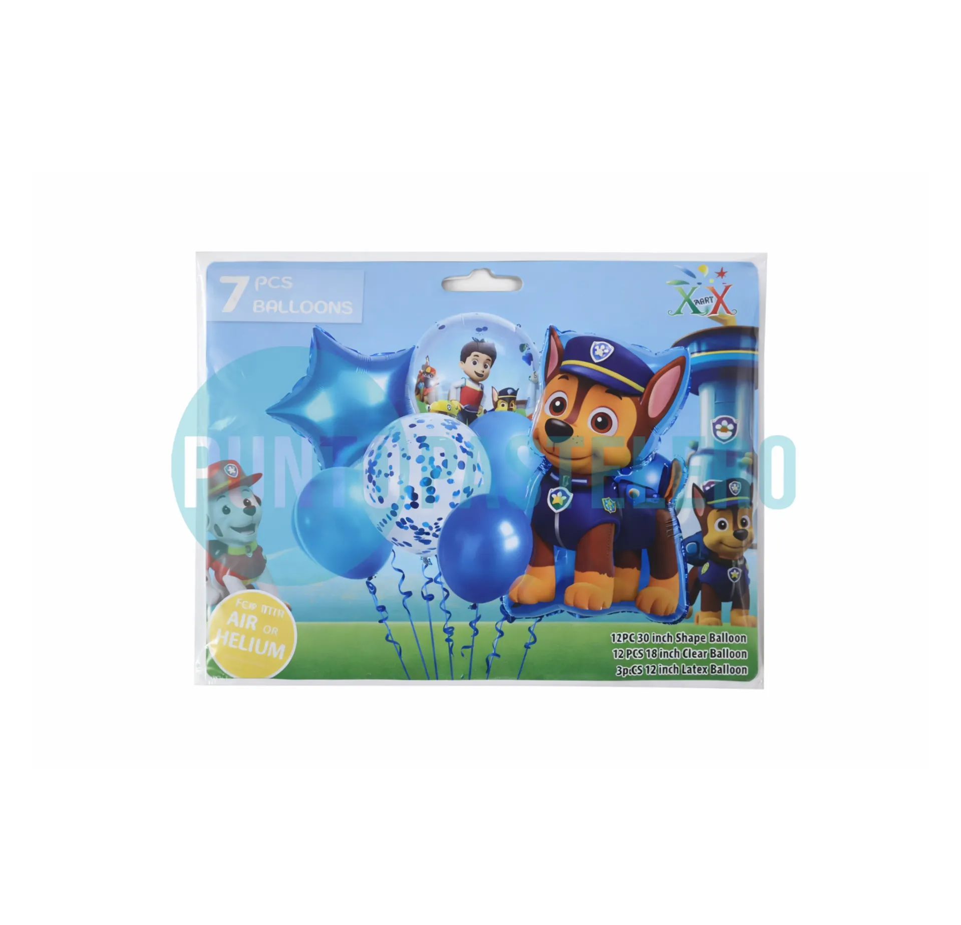 SET DE GLOBOS PAW PATROL CHASE (7 PIEZAS)