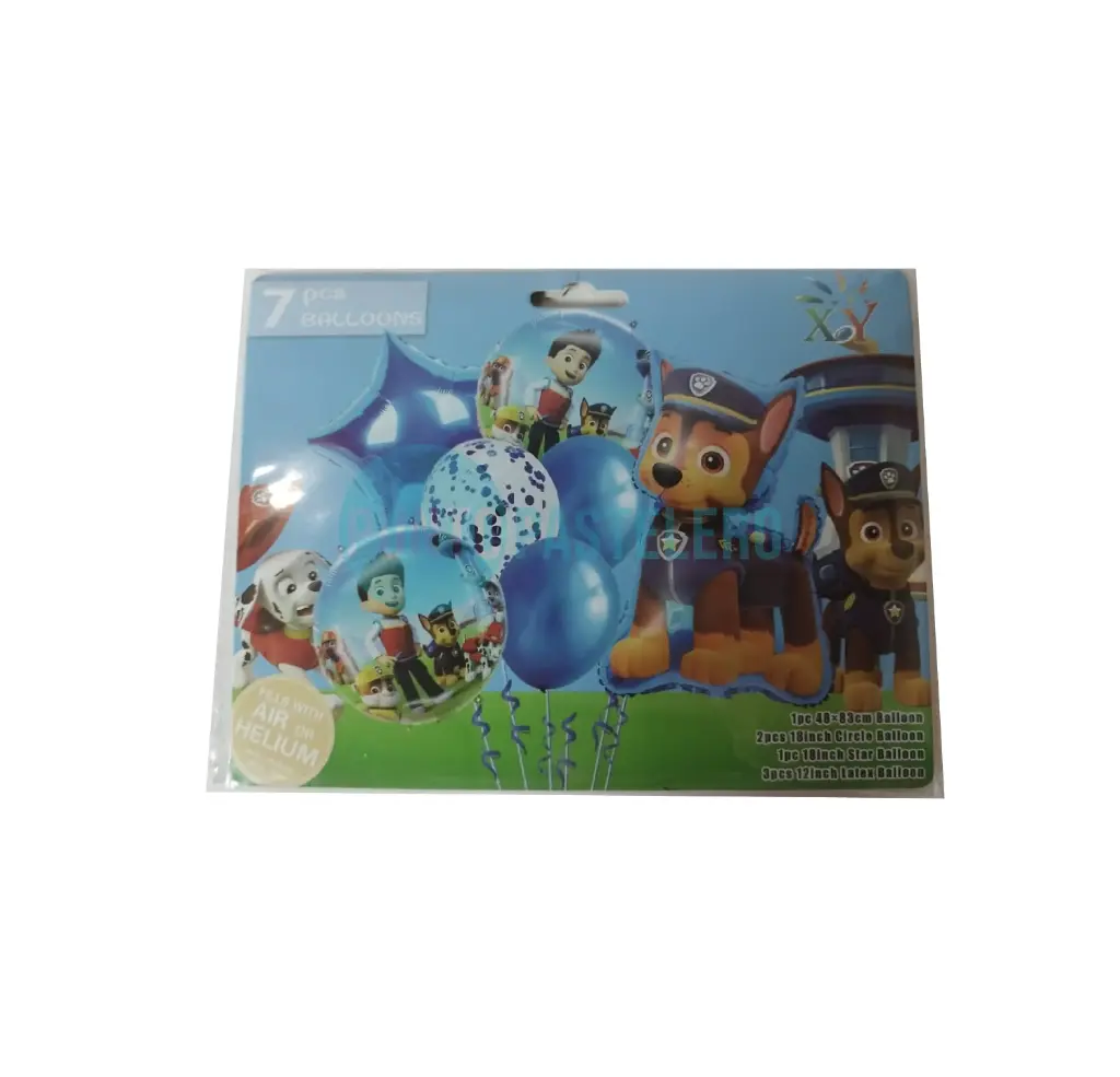SET DE GLOBOS PAW PATROL CHASE (7 PIEZAS)