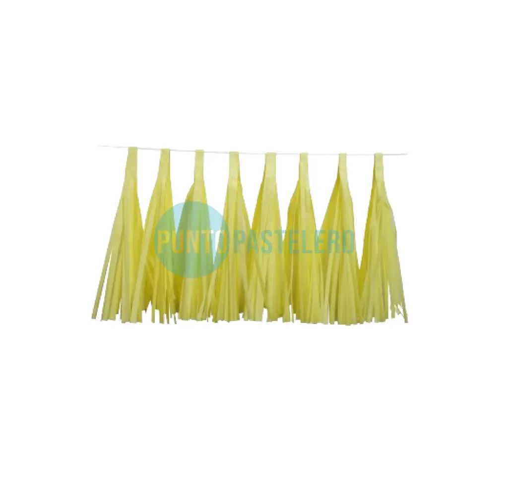 [00106586] GUIRNALDA 8 BORLAS FLECOS AMARILLO