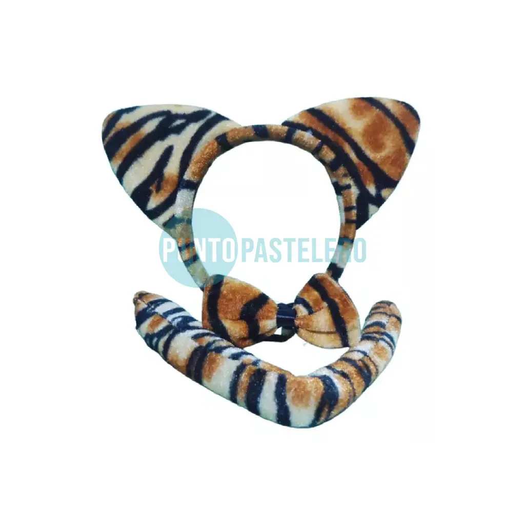 SET DISFRAZ TIGRE (VINCHA-COLA-MOÑO)