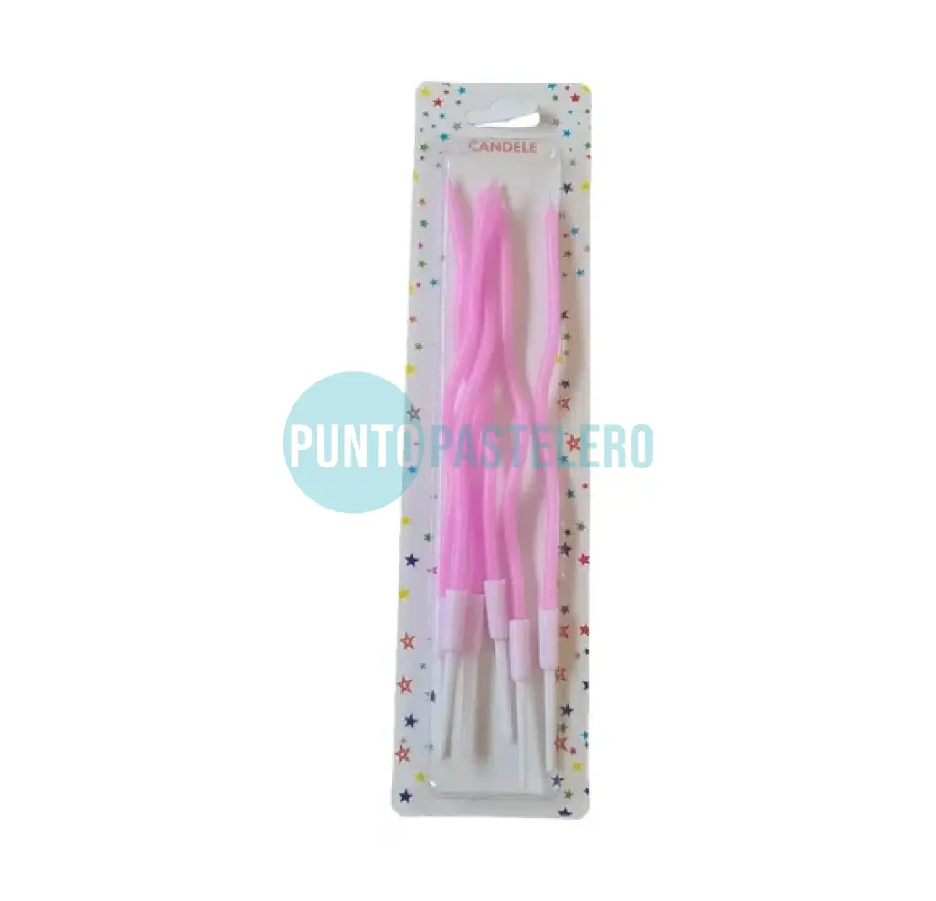 PACK VELAS PINCHE ONDAS ROSA (12 U.)