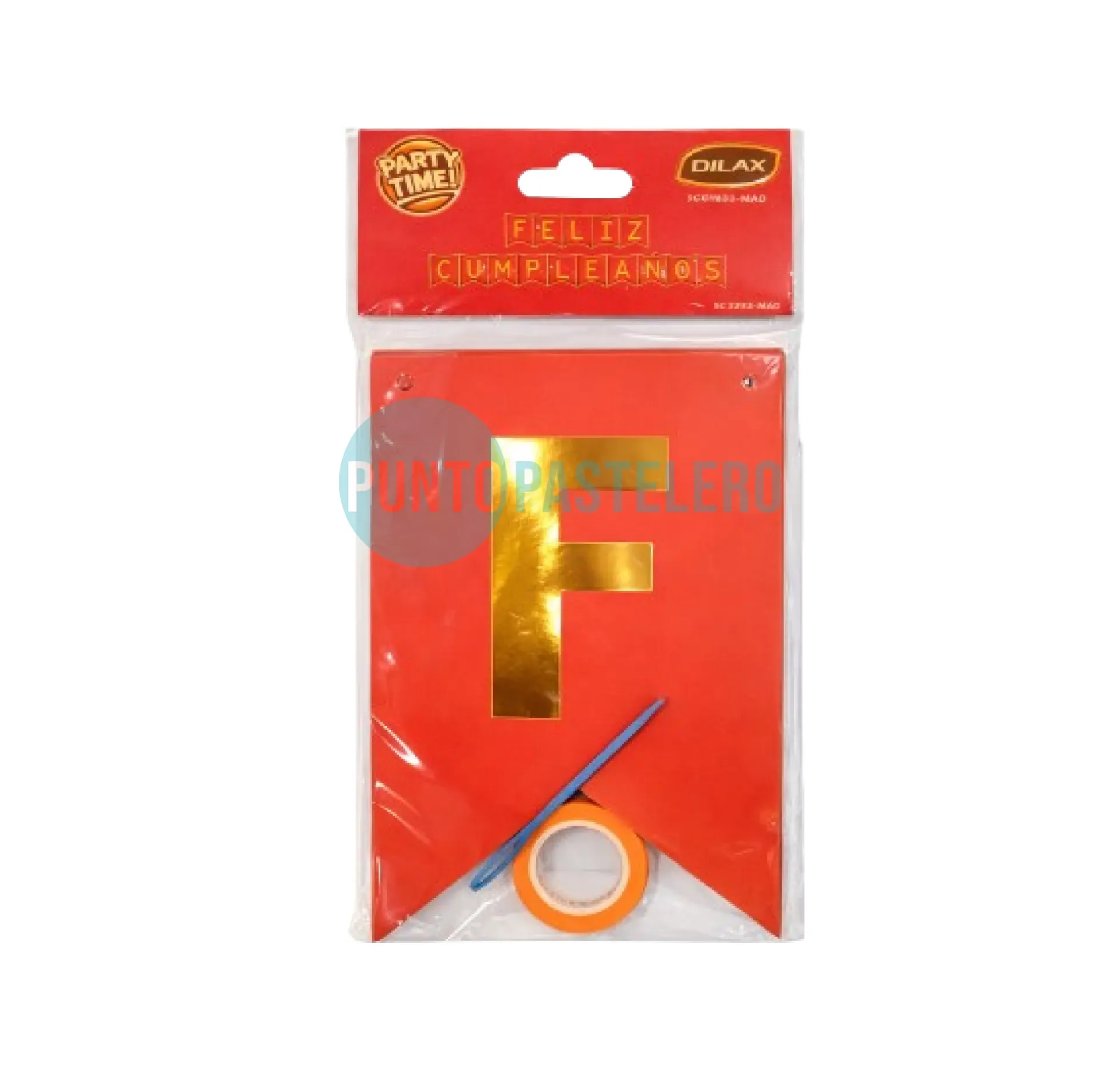 BANDERIN FELIZ CUMPLEAÑOS ROJO