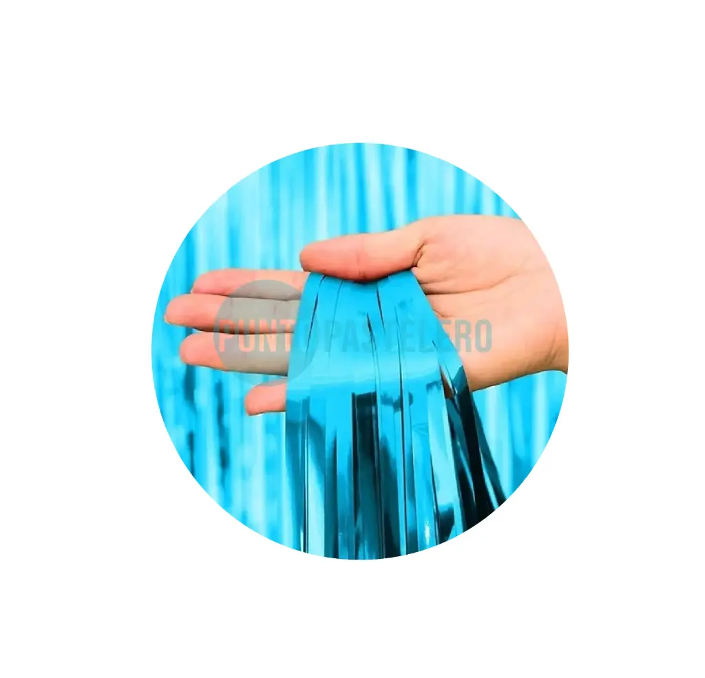 CORTINA METALIZADA TURQUESA FOIL FRINGE (1 X 2 MT.)
