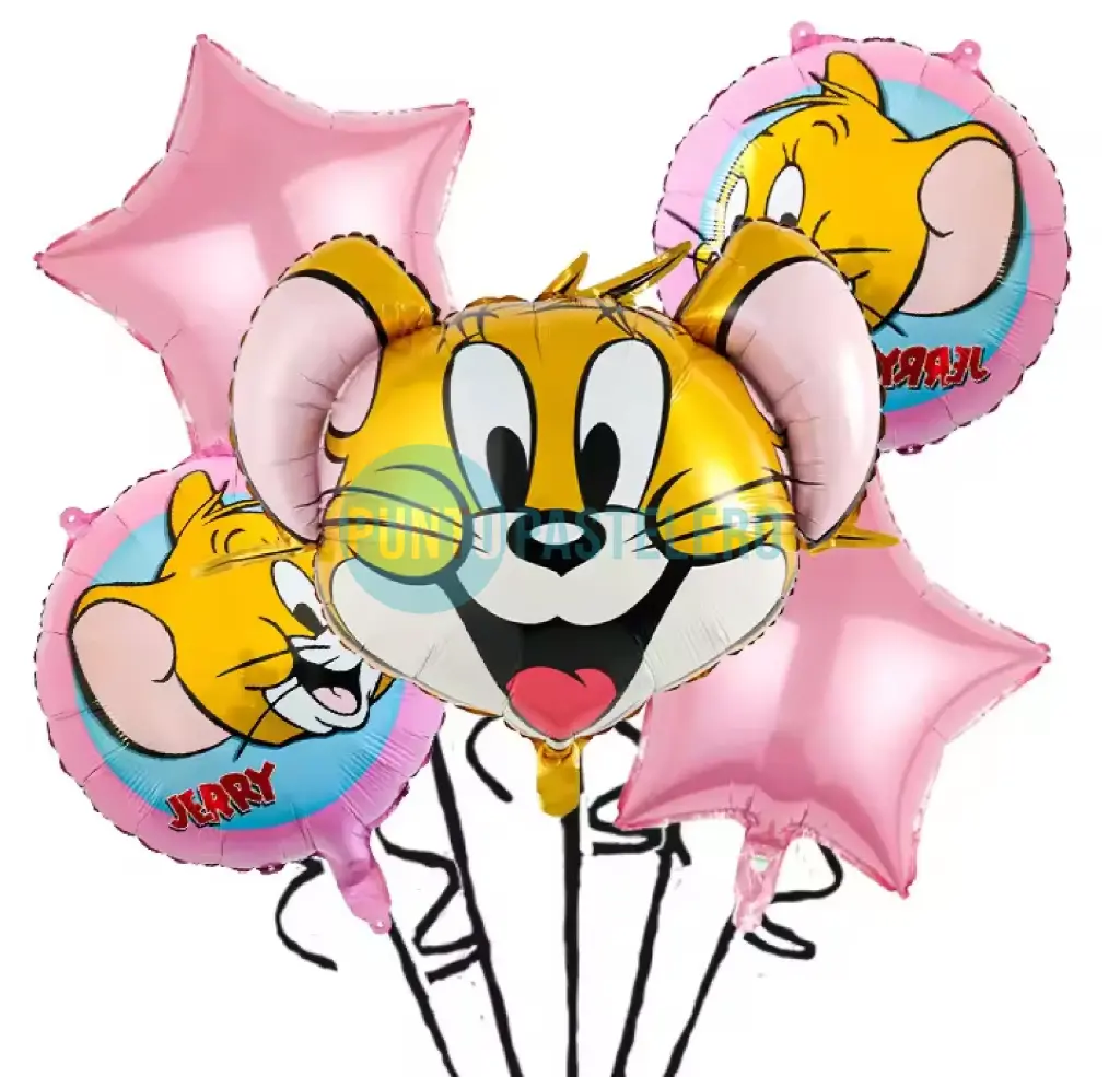 SET DE GLOBOS JERRY (TOM Y JERRY) (5 PIEZAS)