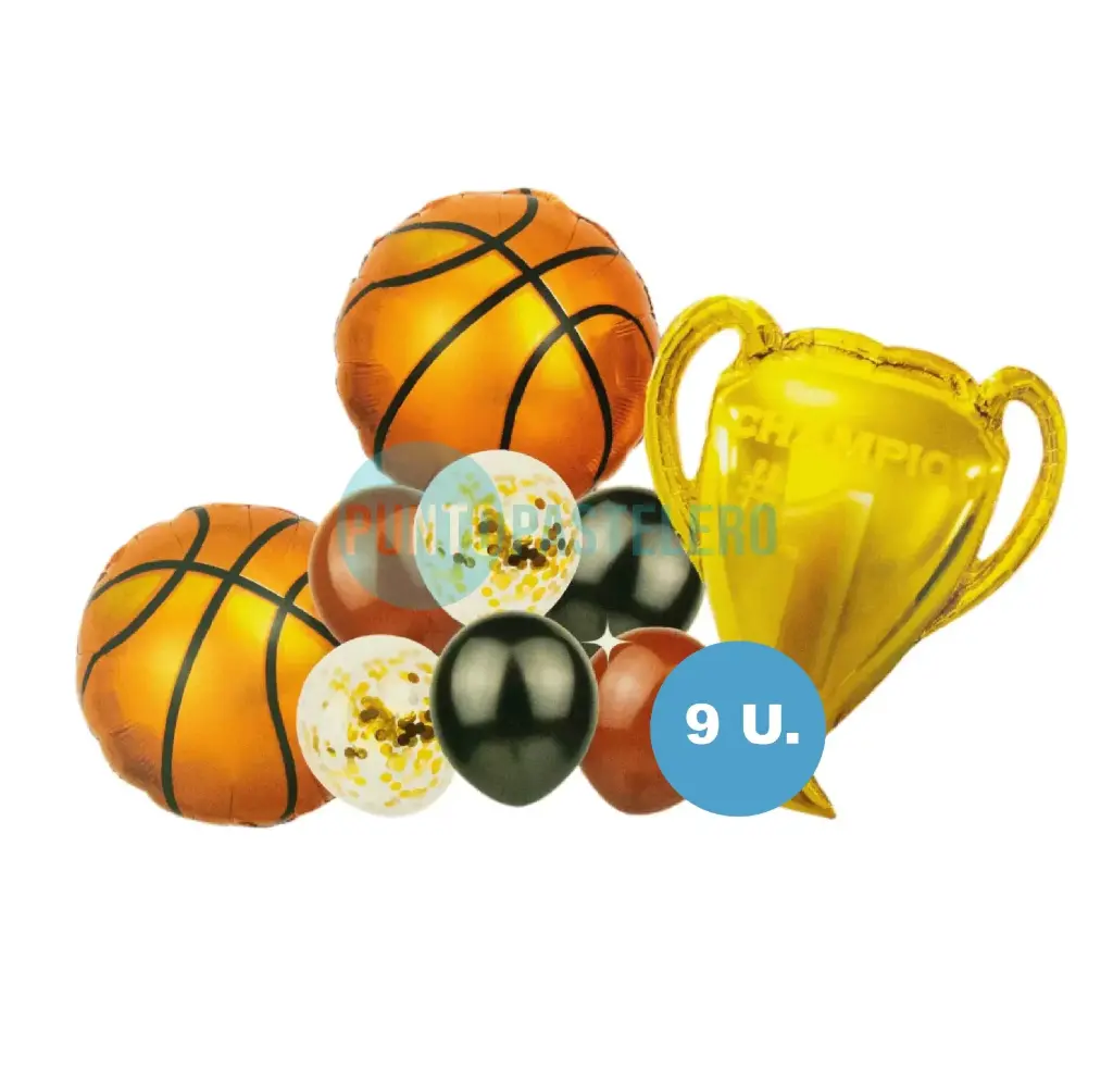 SET DE GLOBOS BASQUET (9 PIEZAS)