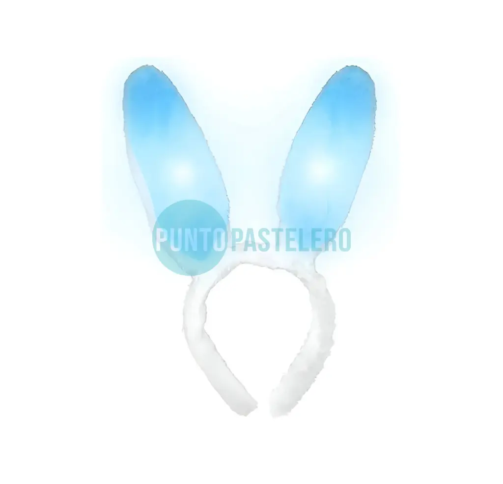 VINCHA OREJAS PELUCHE CELESTE (LED)