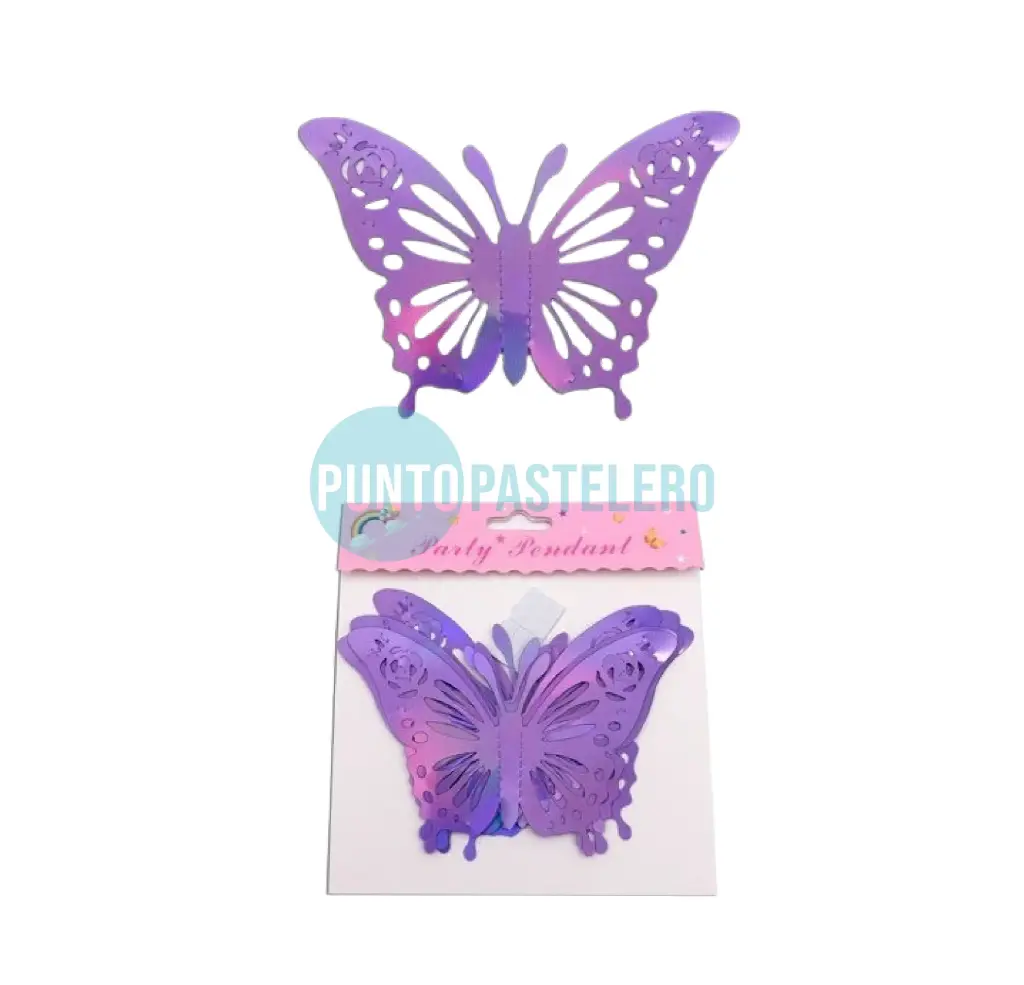 MARIPOSAS TROQUELADAS VIOLETA TORNASOL (6 U.)