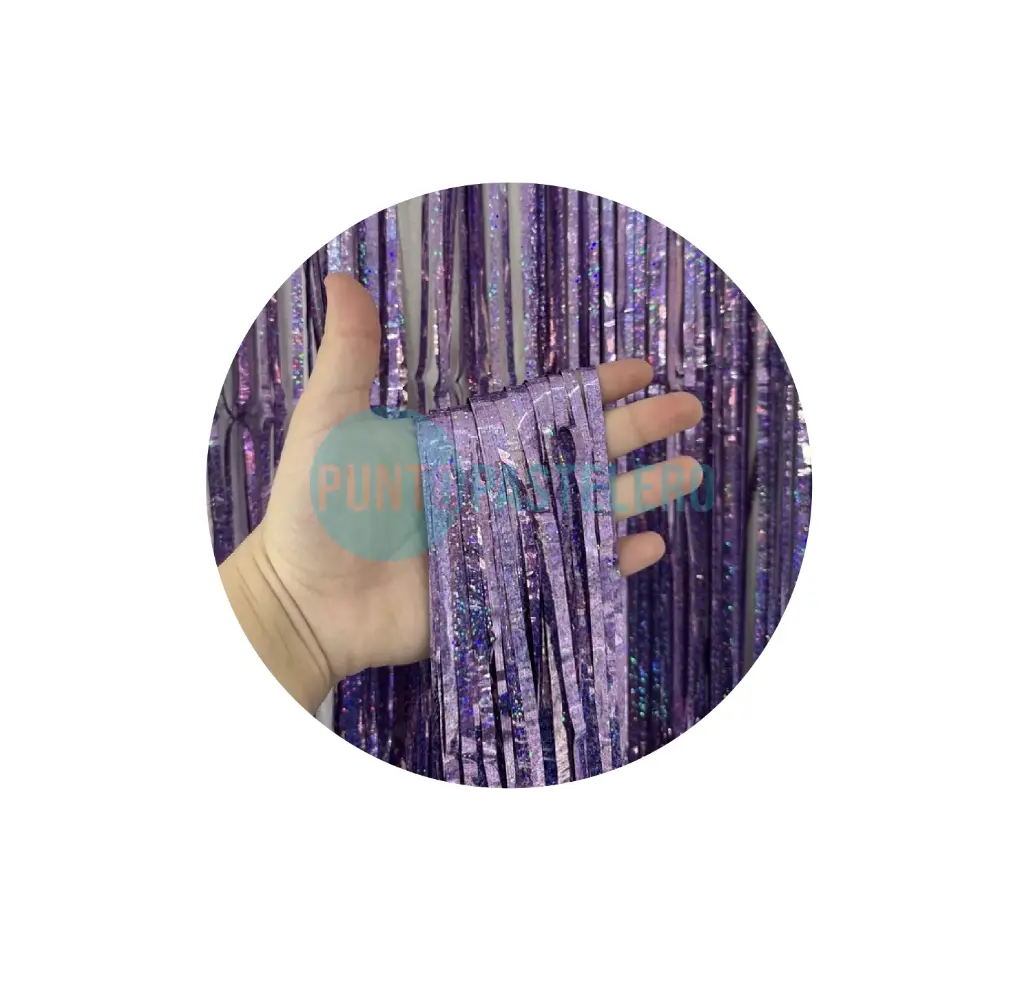 CORTINA METALIZADA LASER LILA FOIL FRINGE (1 X 2 MT.)