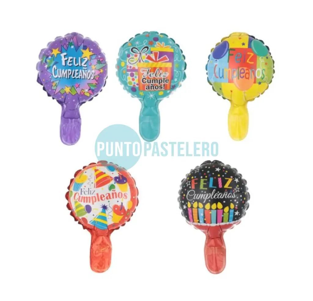 GLOBO METALIZADO FELIZ CUMPLEAÑOS REDONDO (10 CM) [C2-A5]