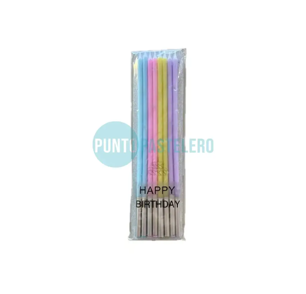 PACK VELAS MULTICOLOR PASTEL (8 U.)
