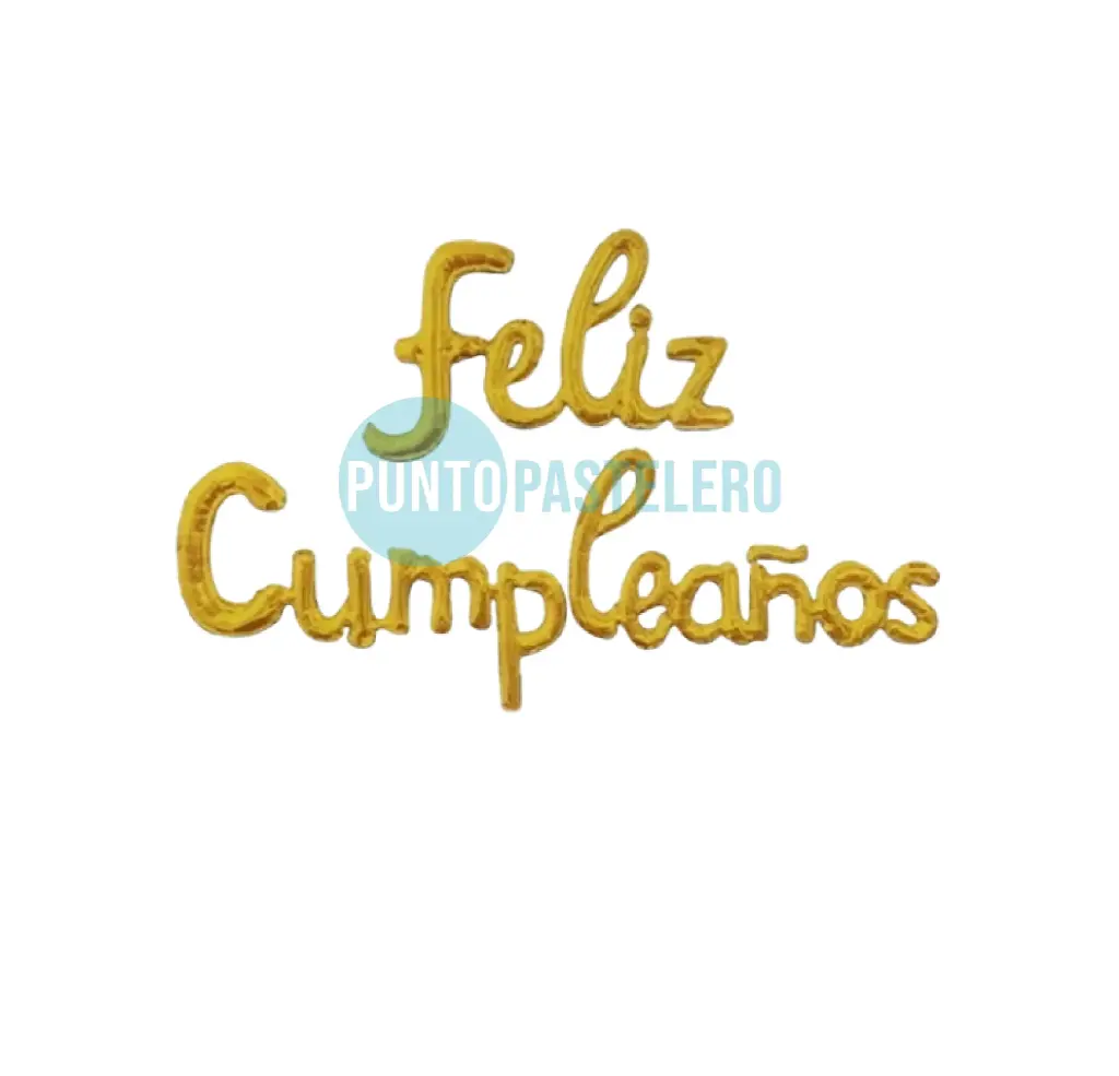 GLOBO METALIZADO "FELIZ CUMPLEAÑOS" CURSIVA DORADO