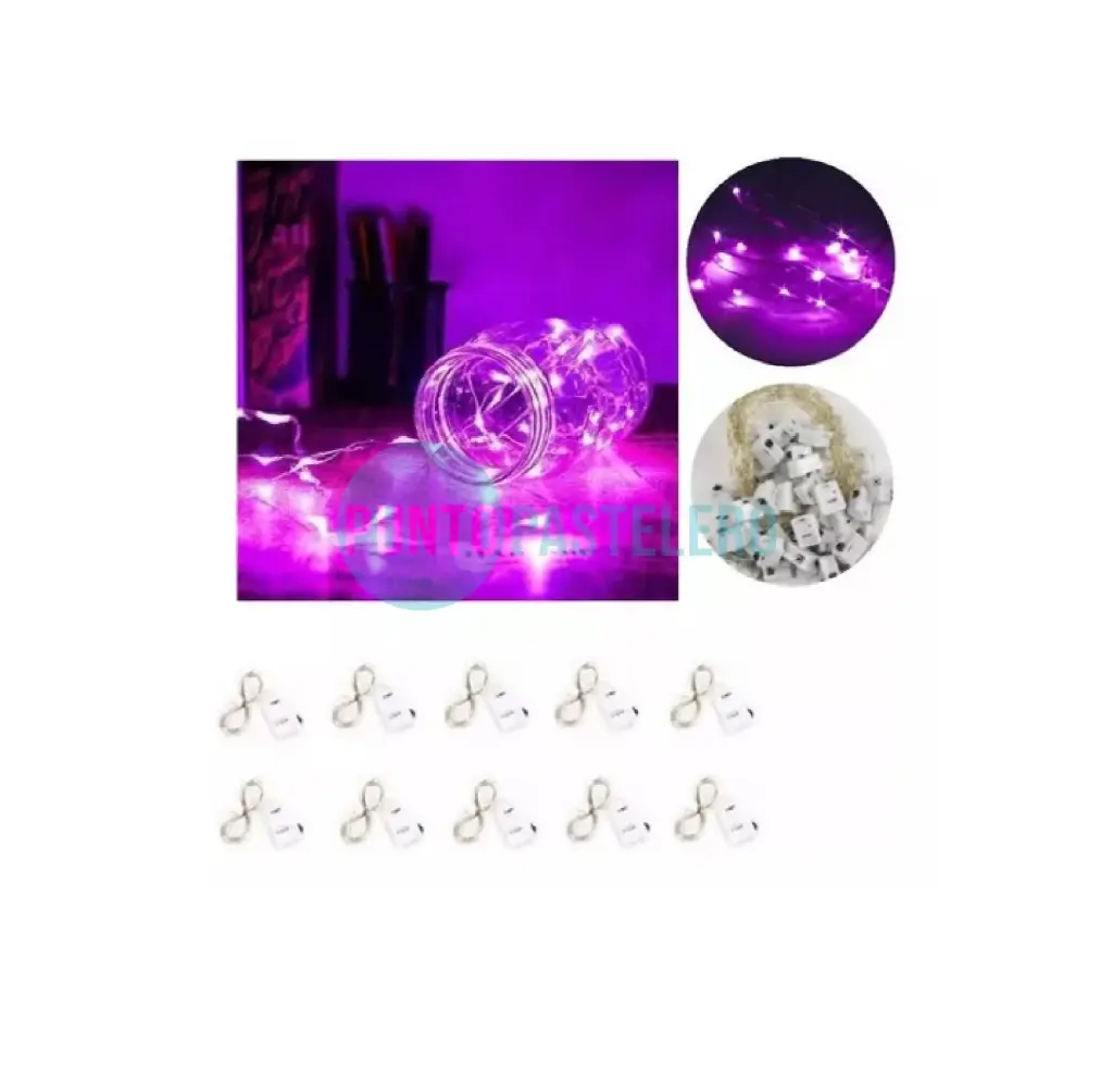 GUIRNALDA LED MICROALAMBRE (50 CM) (ROSA)