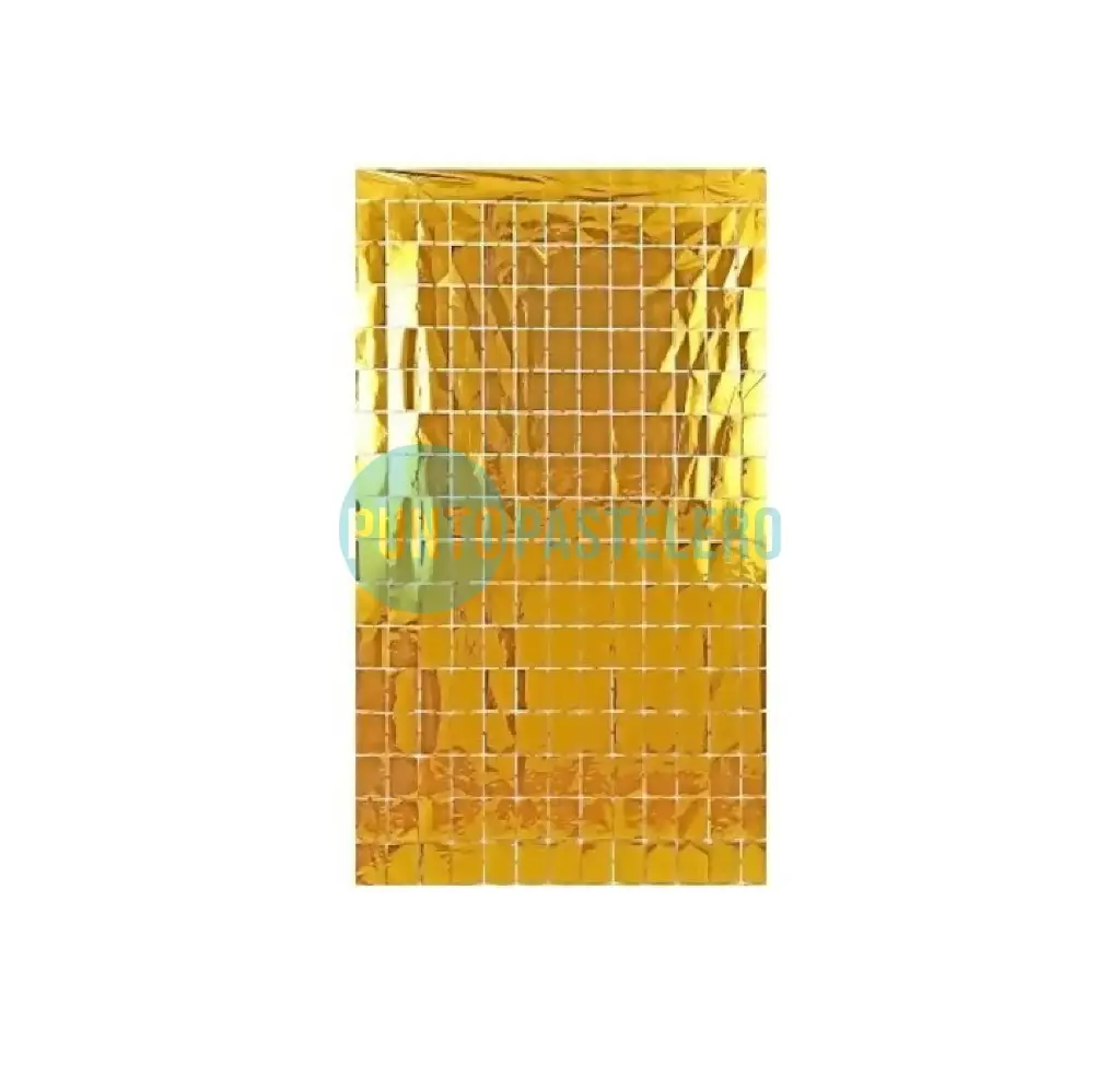 CORTINA METALIZADA BRICK WALL DORADO (1 X 2 MT.)