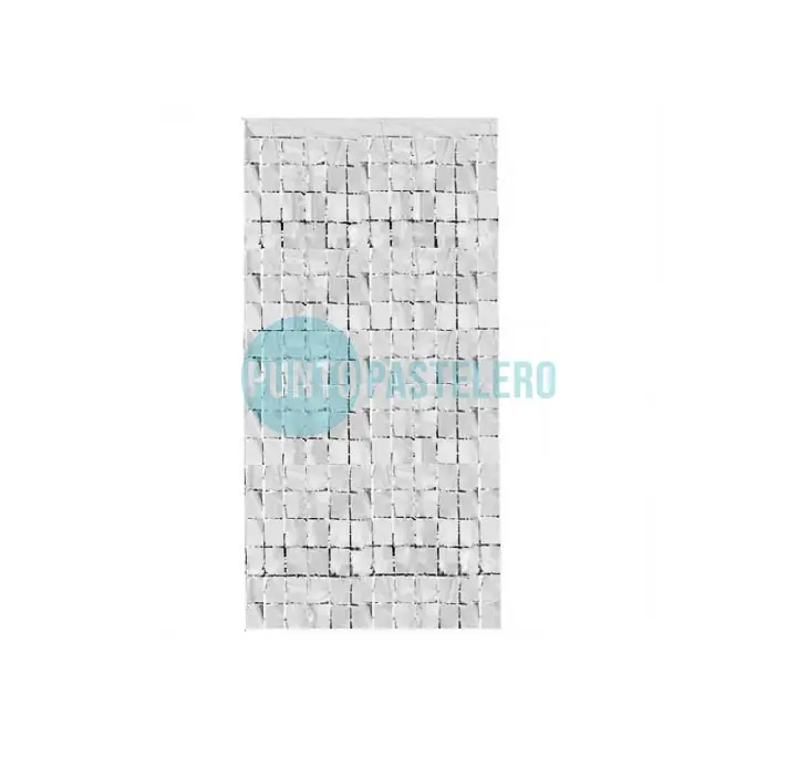 CORTINA METALIZADA BRICK WALL CHICO PLATA (1 X 2 MT.)