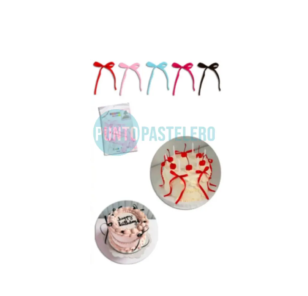 MOÑO DE RASO PARA TORTAS (X 12 U.) (COLORES SURTIDOS)