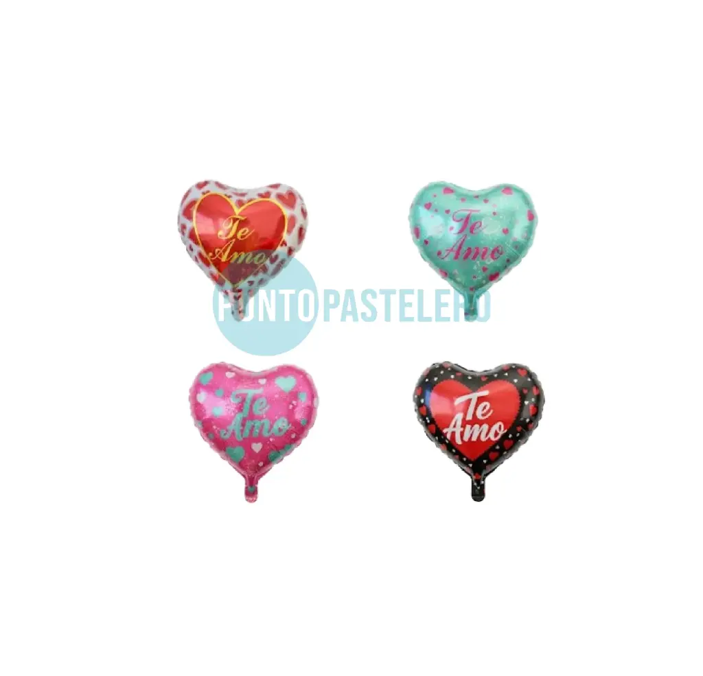 GLOBO METALIZADO CORAZON 23 CM TE AMO TE QUIERO [CB8]