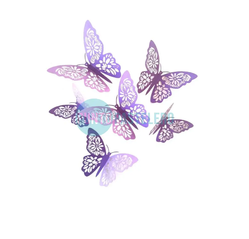 MARIPOSAS TROQUELADAS PVC (6 U.) (COLORES VARIOS)