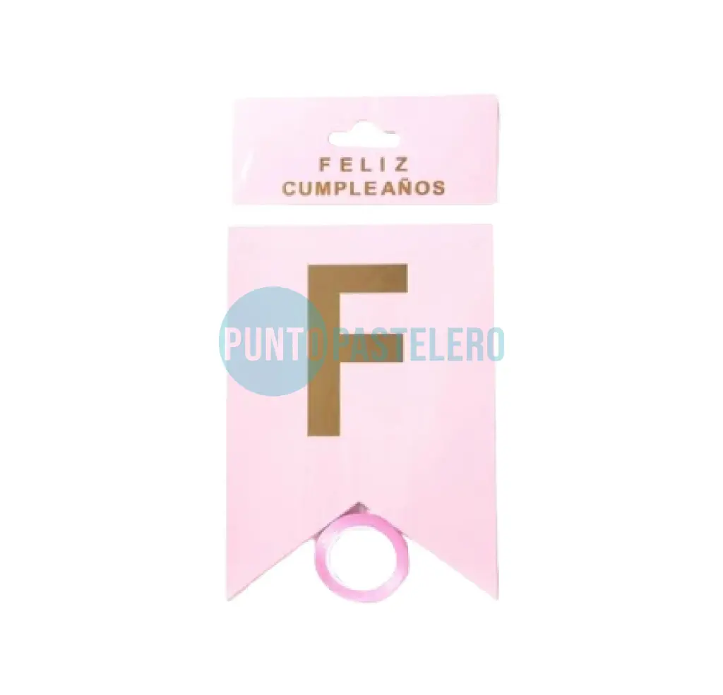 BANDERIN FELIZ CUMPLEAÑOS ROSA