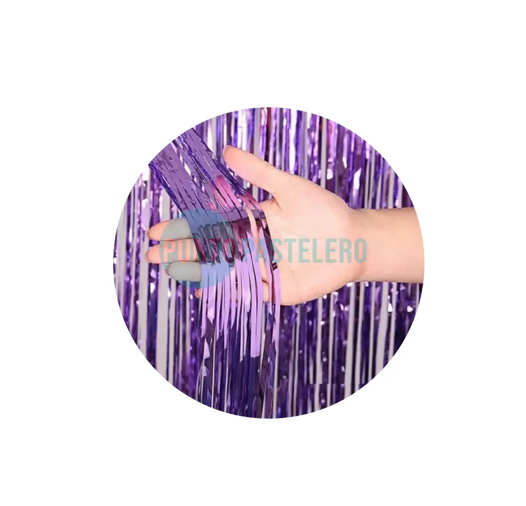 CORTINA METALIZADA VIOLETA FOIL FRINGE (1 X 2 MT.)