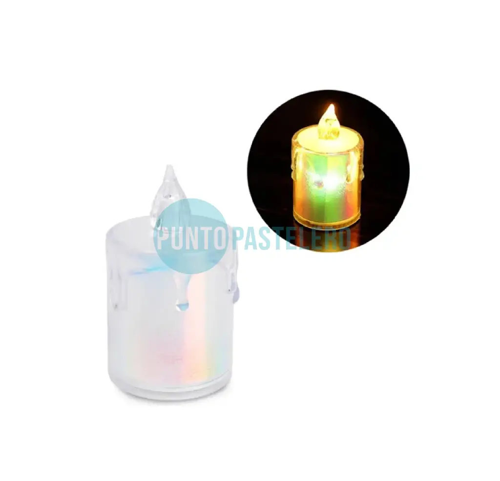 VELA DE NOCHE LED CRISTAL ALTA (8 CM) (TORNASOLADA)