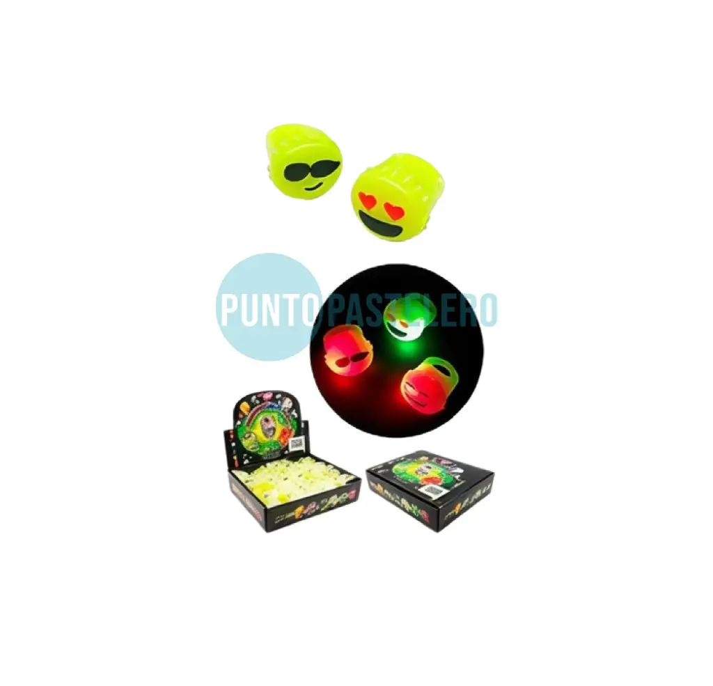 ANILLO LED SILICONA EMOJI TAPITA DE BOTELLA