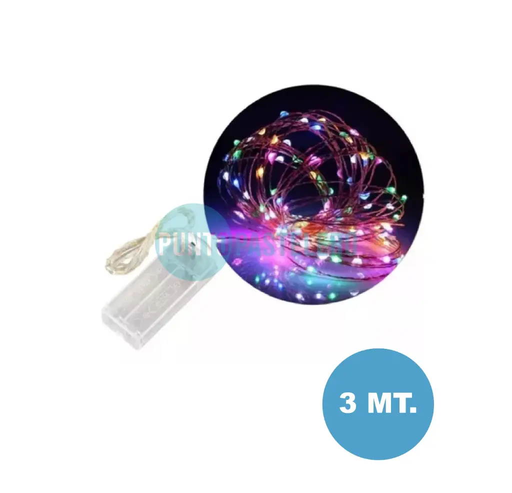 GUIRNALDA LED MICROALAMBRE (3 MT) (MULTICOLOR)
