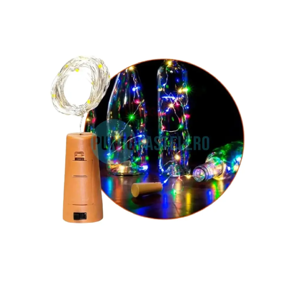 GUIRNALDA LED MICROALAMBRE CORCHO (2 MT) (MULTICOLOR)