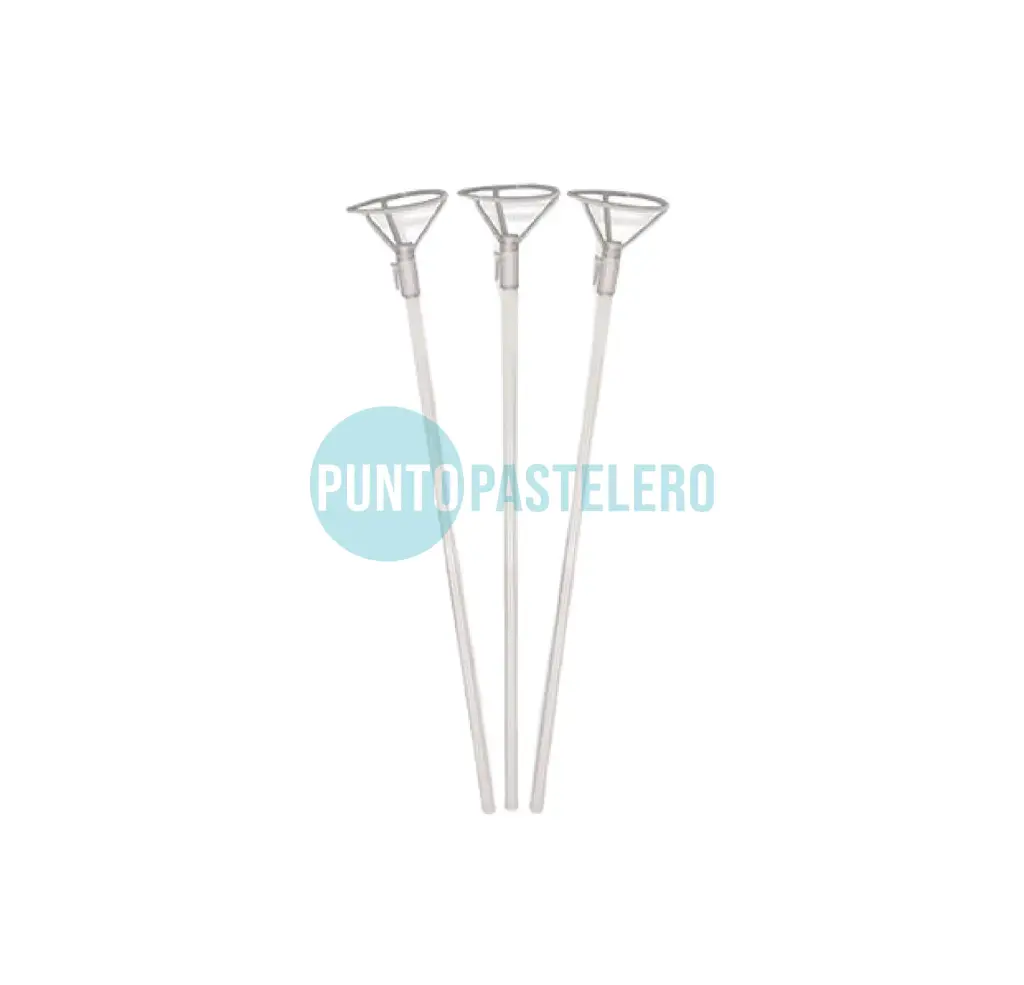 PALITO SOPORTE PORTA GLOBO REFORZADO TRANSPARENTE (40 CM) (SOLO PALITO)