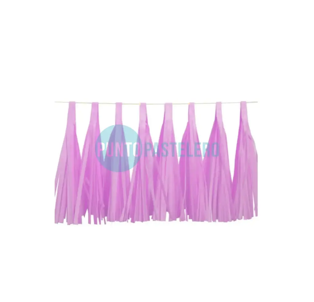 GUIRNALDA 8 BORLAS FLECOS ROSA