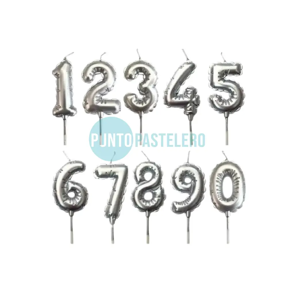 VELA GLOBITO METALIZADO DORADO / PLATEADO / ROSA GOLD (0 AL 9)