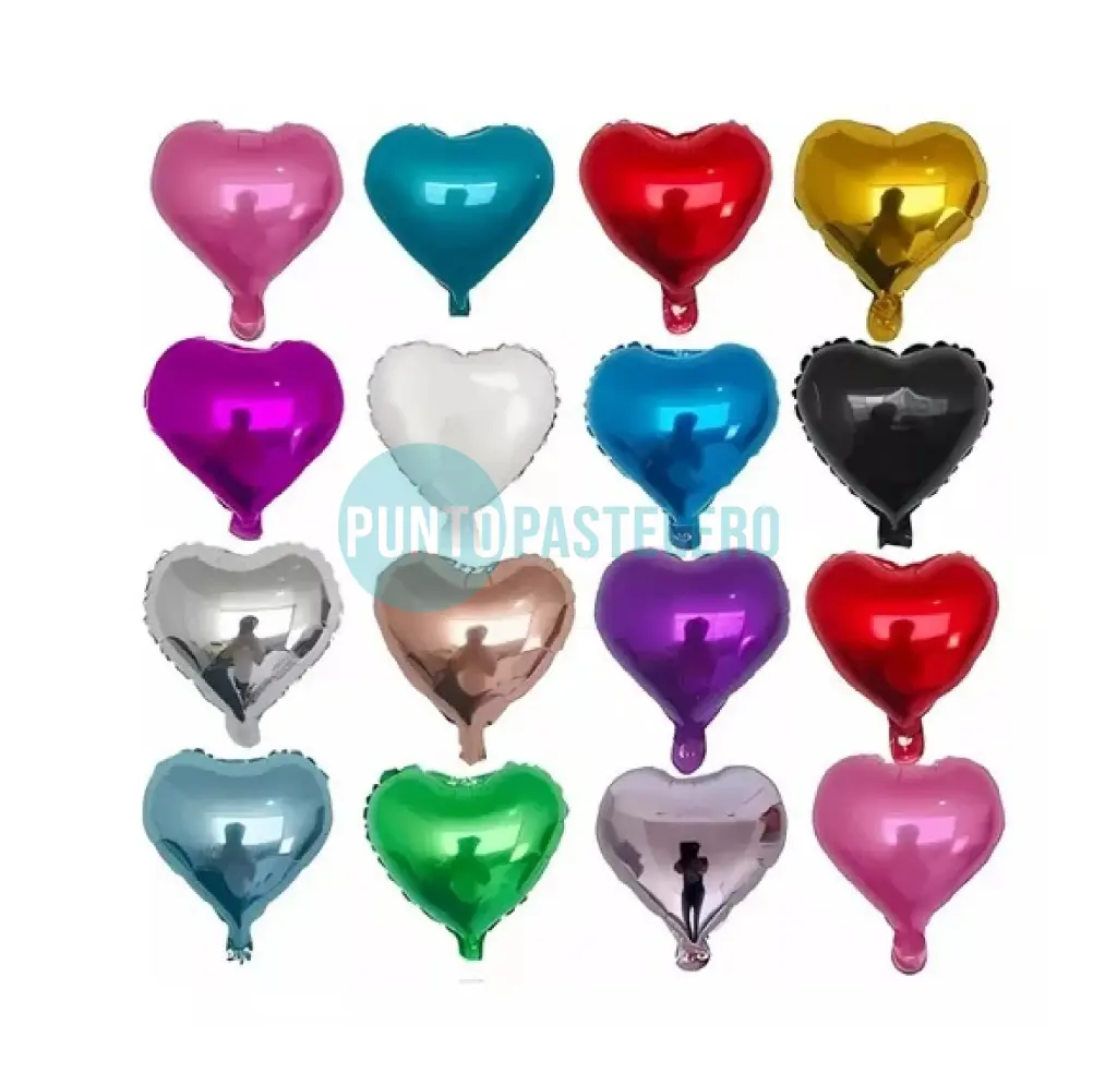 GLOBO CORAZON METALIZADO 10 CM (COLORES VARIOS) [CB12]