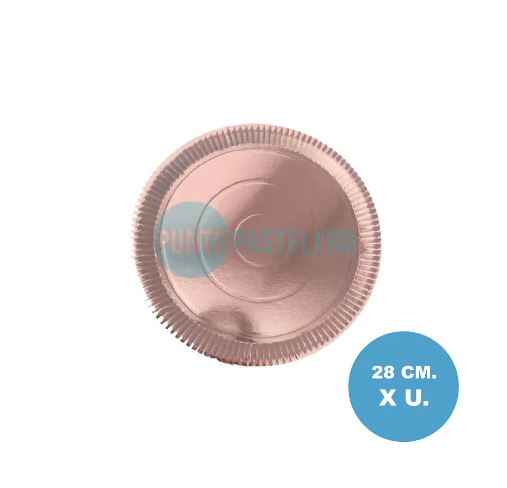 BANDEJA ROSA GOLD REDONDA (28 CM)
