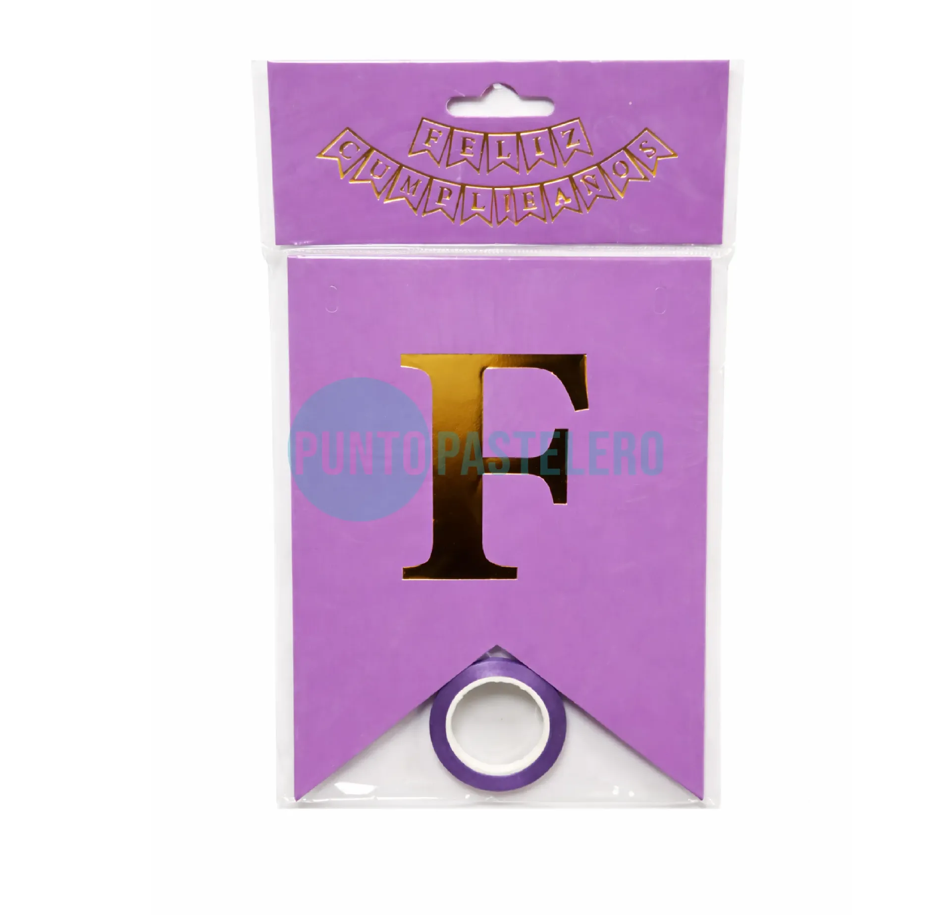 BANDERIN FELIZ CUMPLEAÑOS LILA