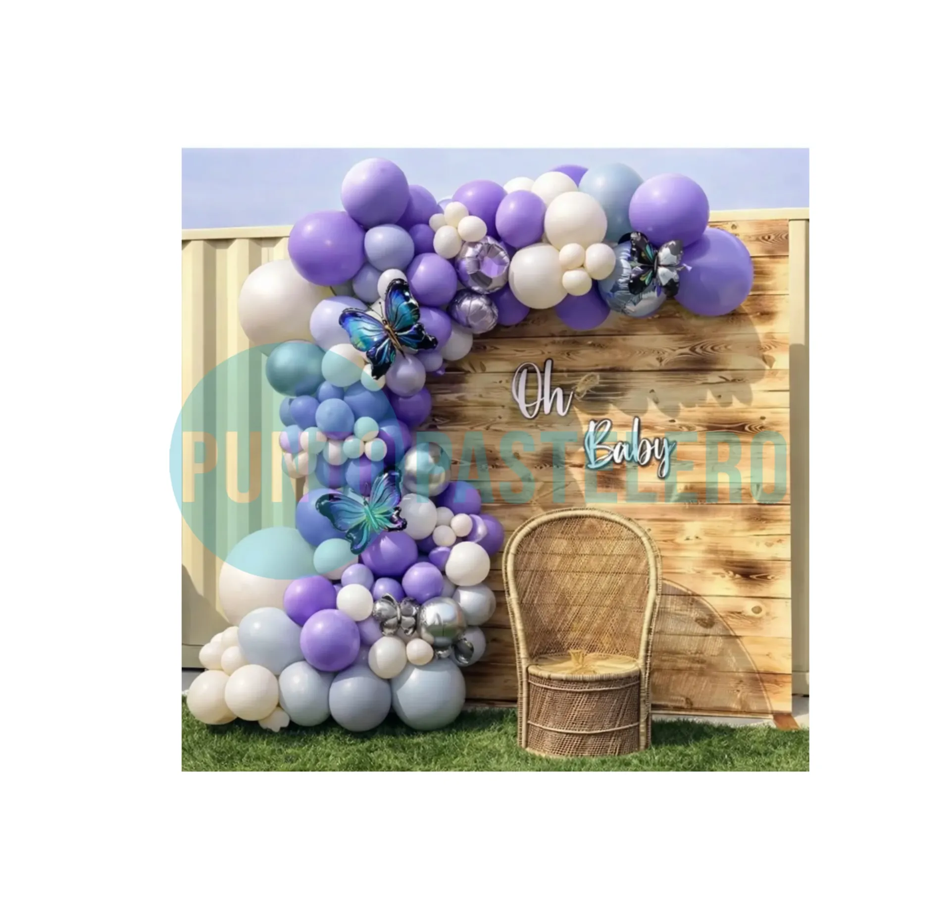 SET DE GLOBOS MARIPOSA VIOLETA (78 PZ)