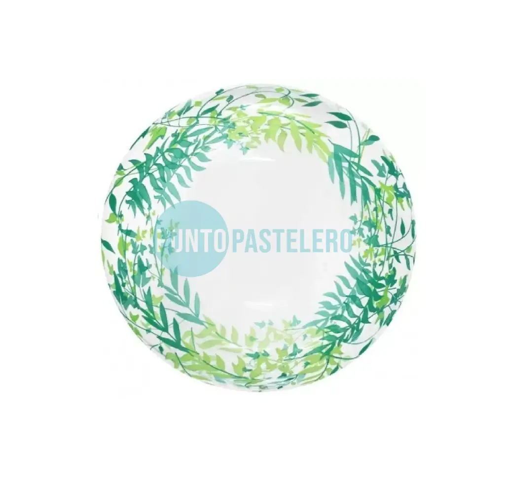 GLOBO JB BURBUJA IMPRESA 18" CORONA DE HOJAS [20-2]