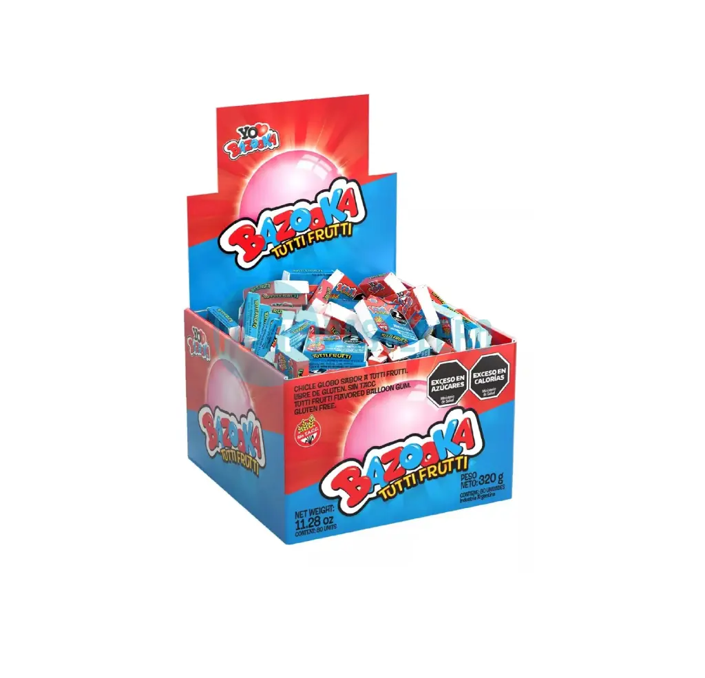 CHICLE BAZOOKA TUTTI FRUTTI (CAJA X 80 U.)
