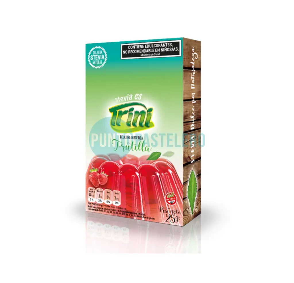 GELATINA FRUTILLA TRINI SIN AZUCAR CON STEVIA (X 25 GR.) (SIN TACC)