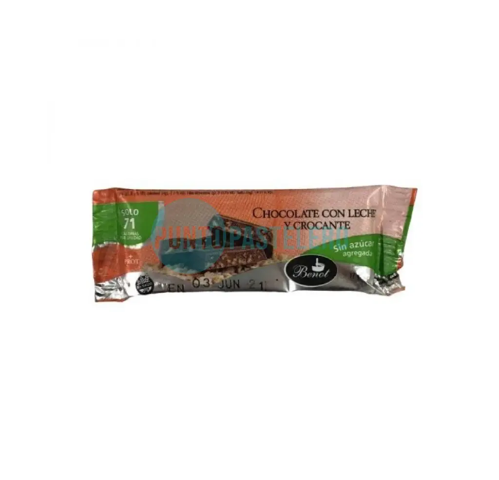 BARRITA CHOCOLATE CON LECHE SIN AZUCAR BENOT (X 17 GR.)