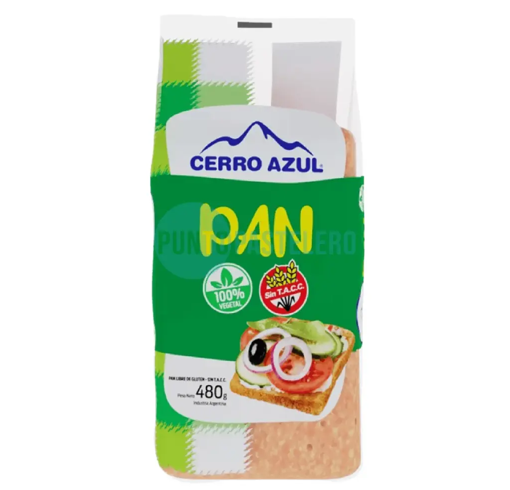 PAN DE MOLDE CERRO AZUL (X 450 GR.) (SIN TACC) (VEGANO)