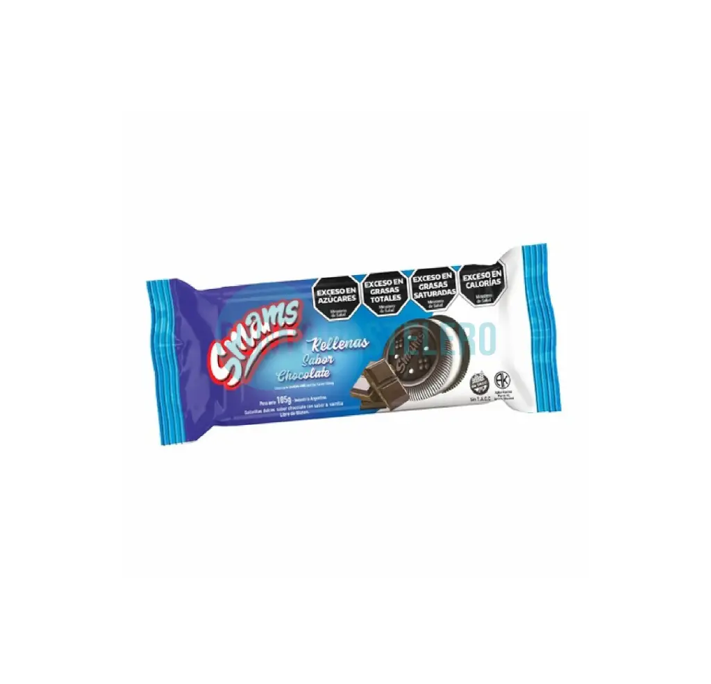 GALLETITAS RELLENAS CHOCOLATE SMAMS (X 105 GR.) (SIN TACC)