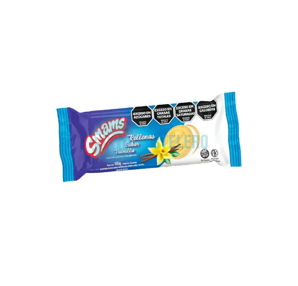 GALLETITAS RELLENAS VAINILLA SMAMS (X 105 GR.) (SIN TACC)