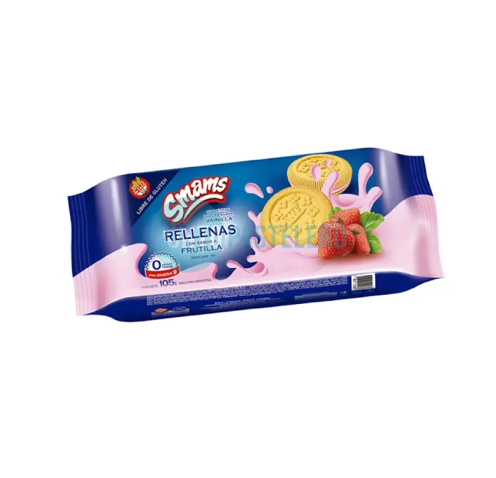 GALLETITAS RELLENAS DE FRUTILLA SMAMS (X 105 GR.) (SIN TACC)