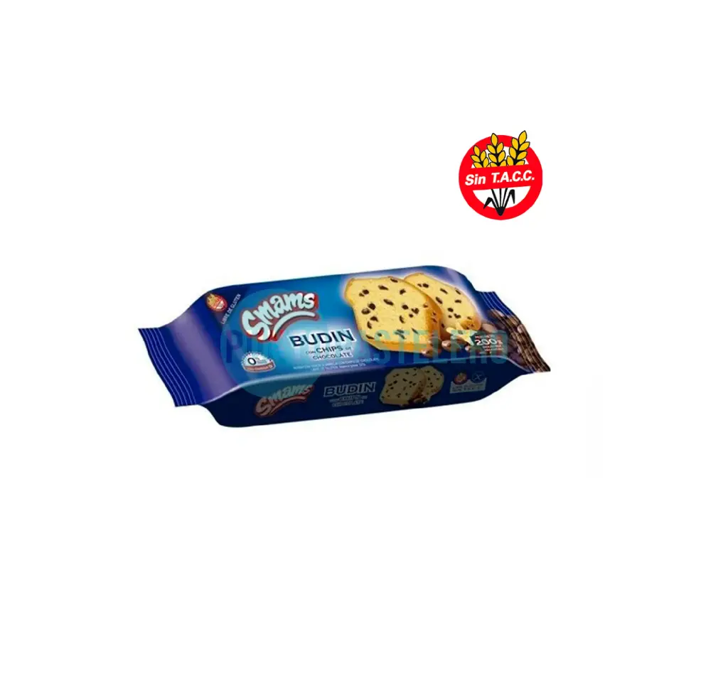 BUDIN CON CHIPS SMAMS (X 200 GR.) (SIN TACC)