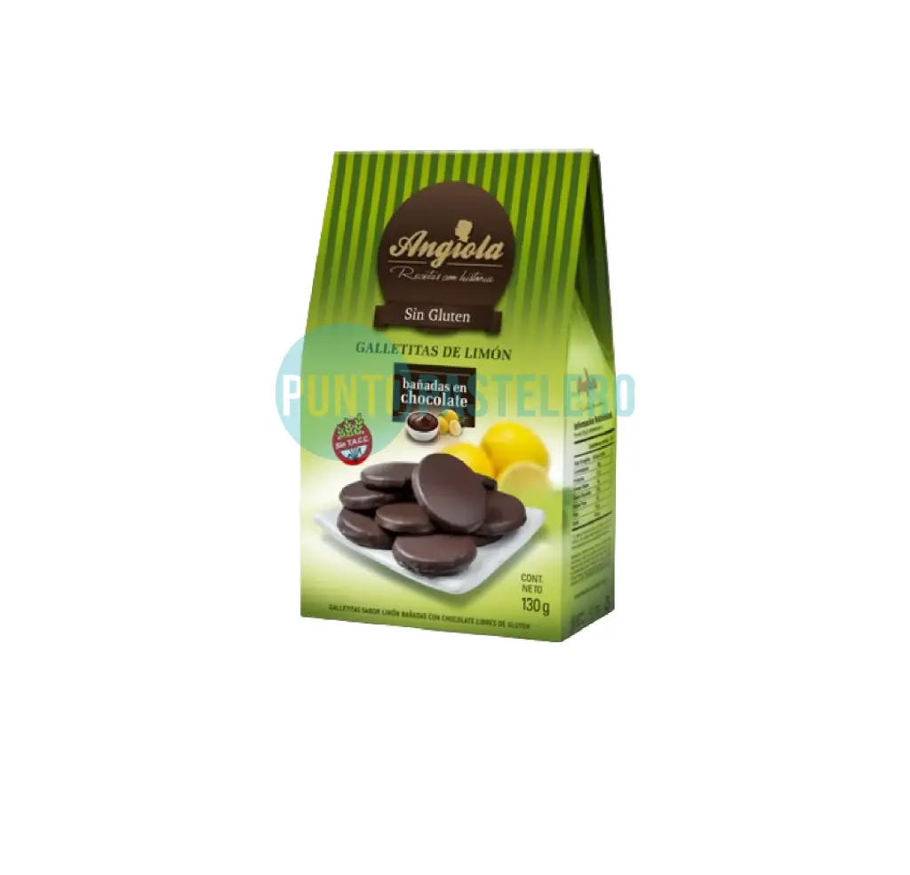 [7798294150114] GALLETITAS ANGIOLA LIMON BAÑADA EN CHOCOLATE (X 130 GR.) (SIN TACC)
