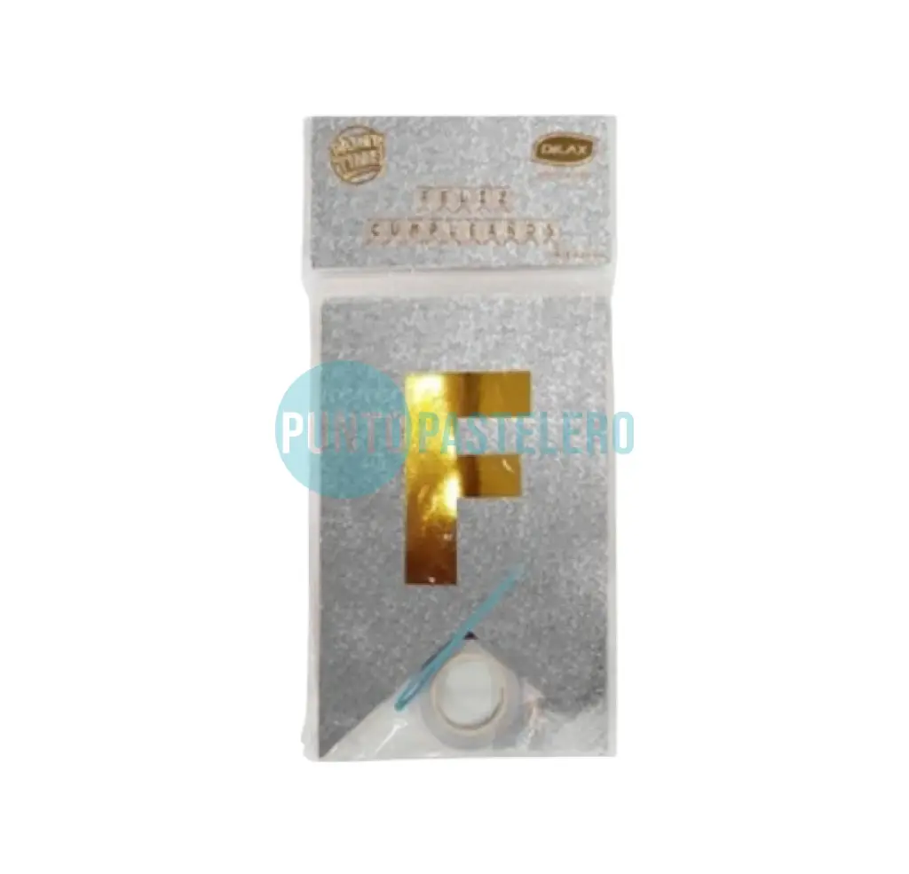 BANDERIN FELIZ CUMPLEAÑOS GLITTER PLATEADO