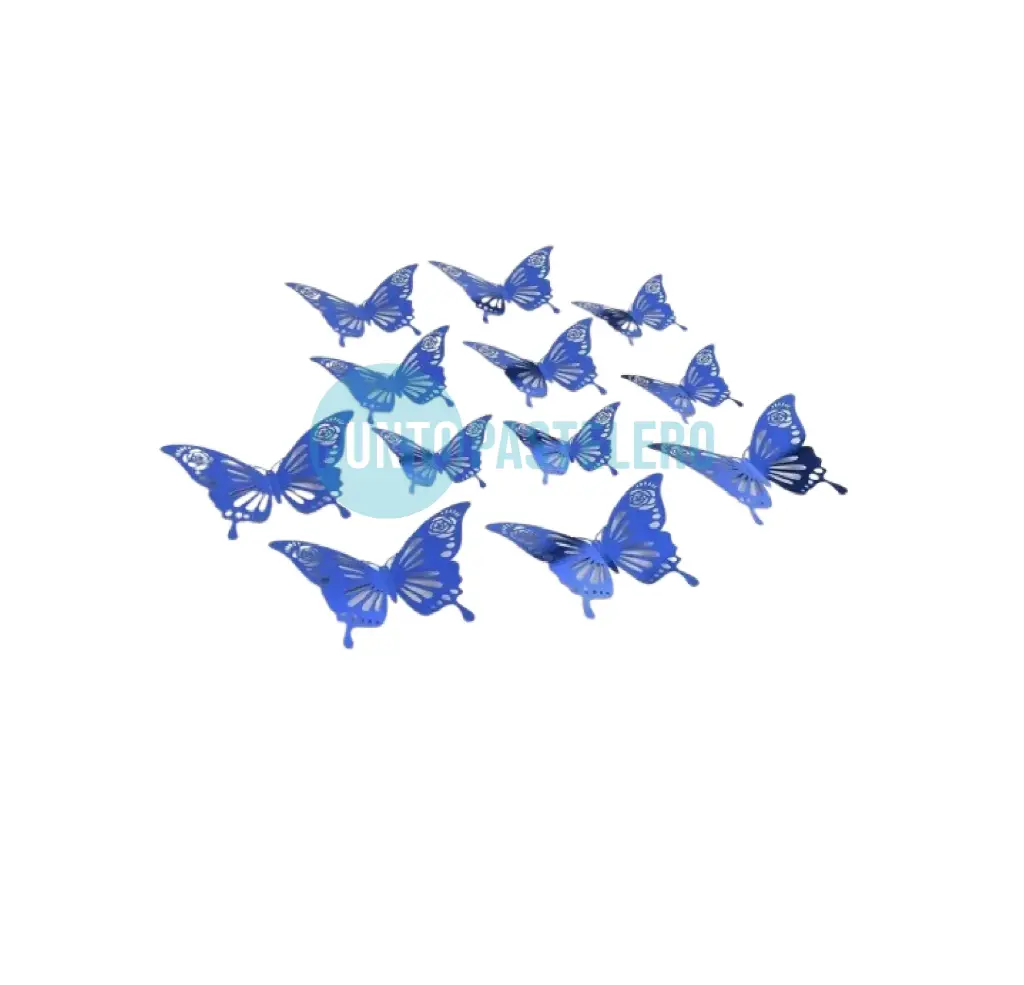 MARIPOSA CALADA 3D AZUL (6 U.)