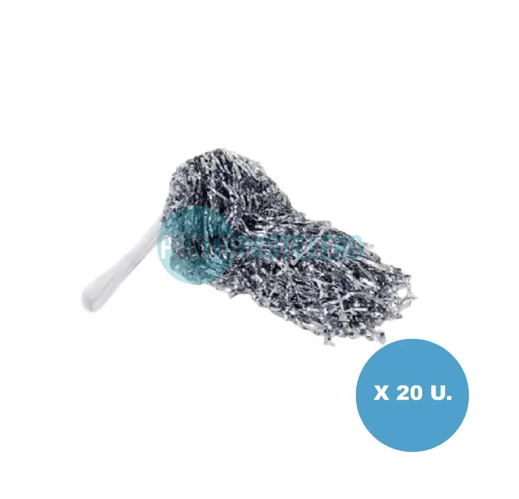 PORRA DE SEDA METALIZADA PLATEADA (X 20 U.)